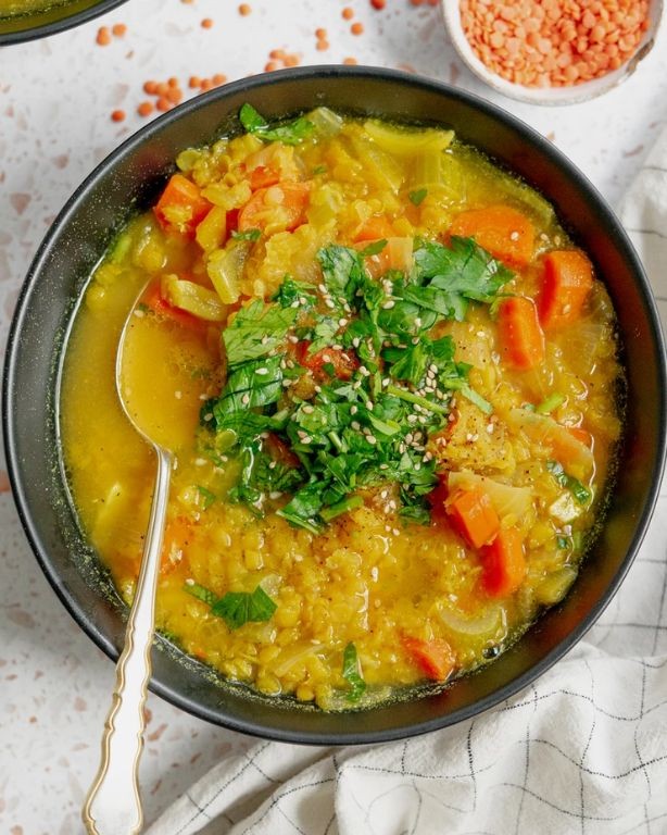 Lentil and Vegetable Soup with Turmeric