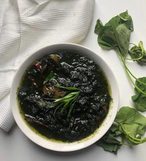 Liberian Potato Greens Stew