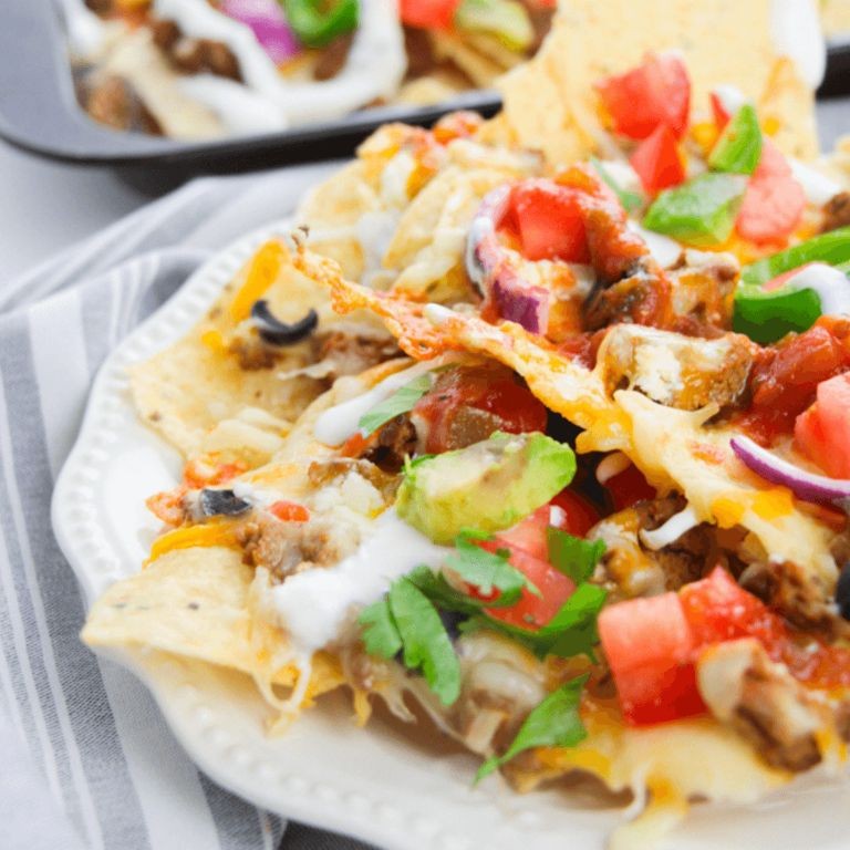 Loaded Beef and Sausage Nachos