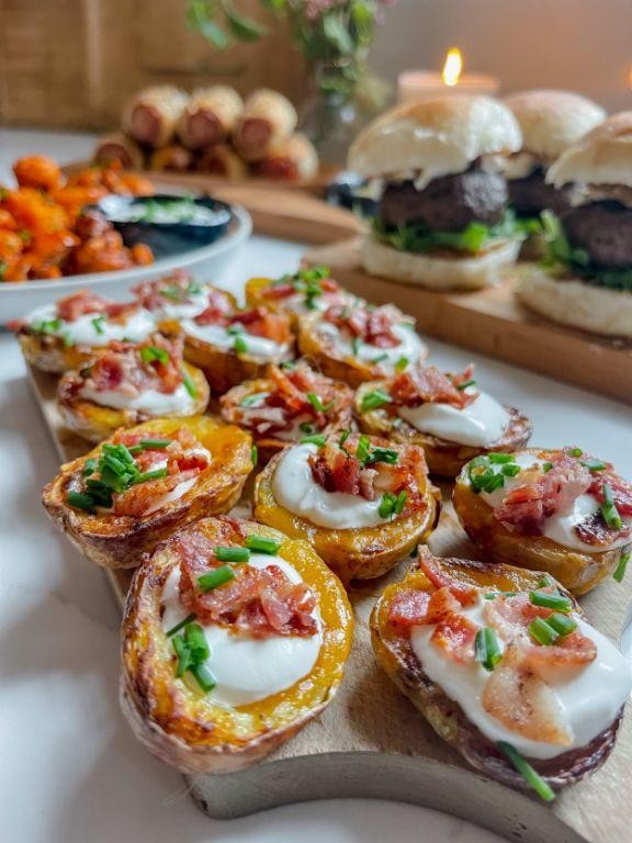 Loaded Mini Potato Skins with Cheddar