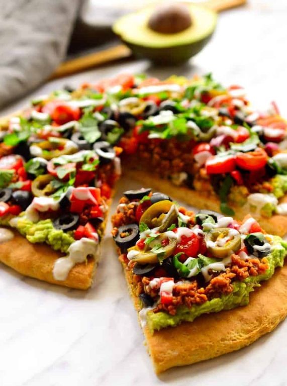 Loaded Vegan Nacho Pizza