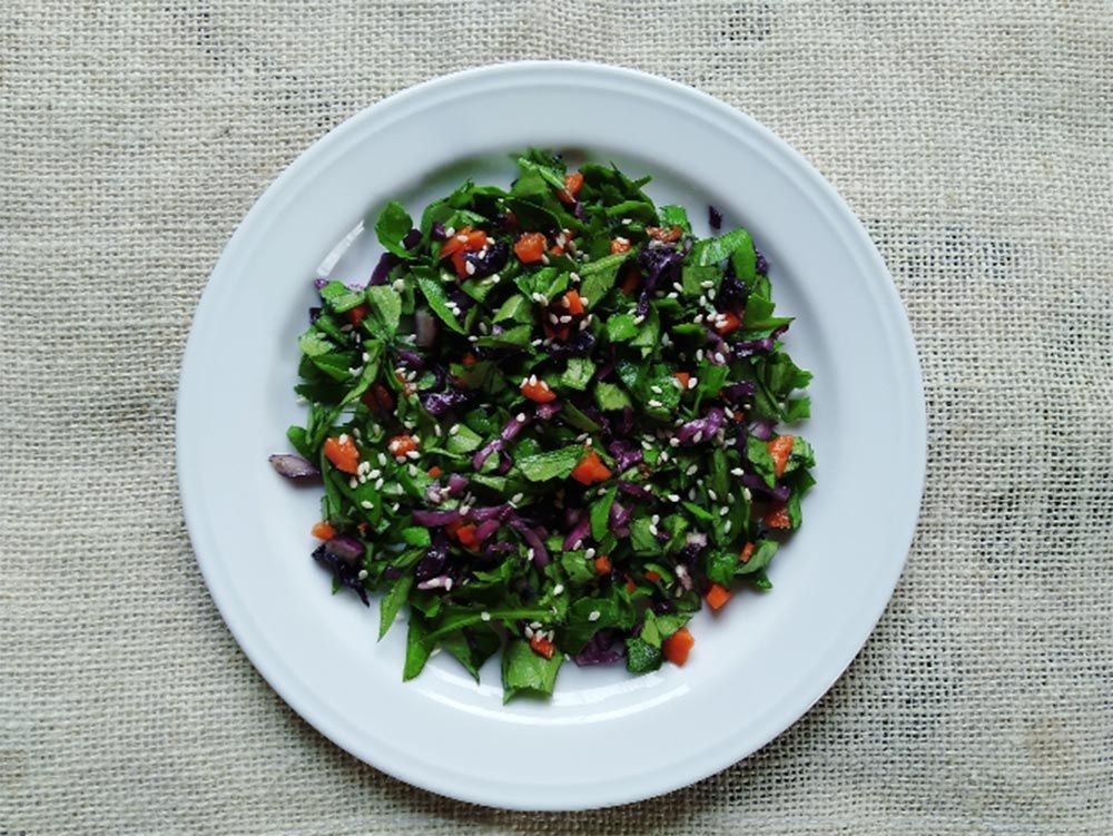Longevity Spinach Salad with Sesame Dressing
