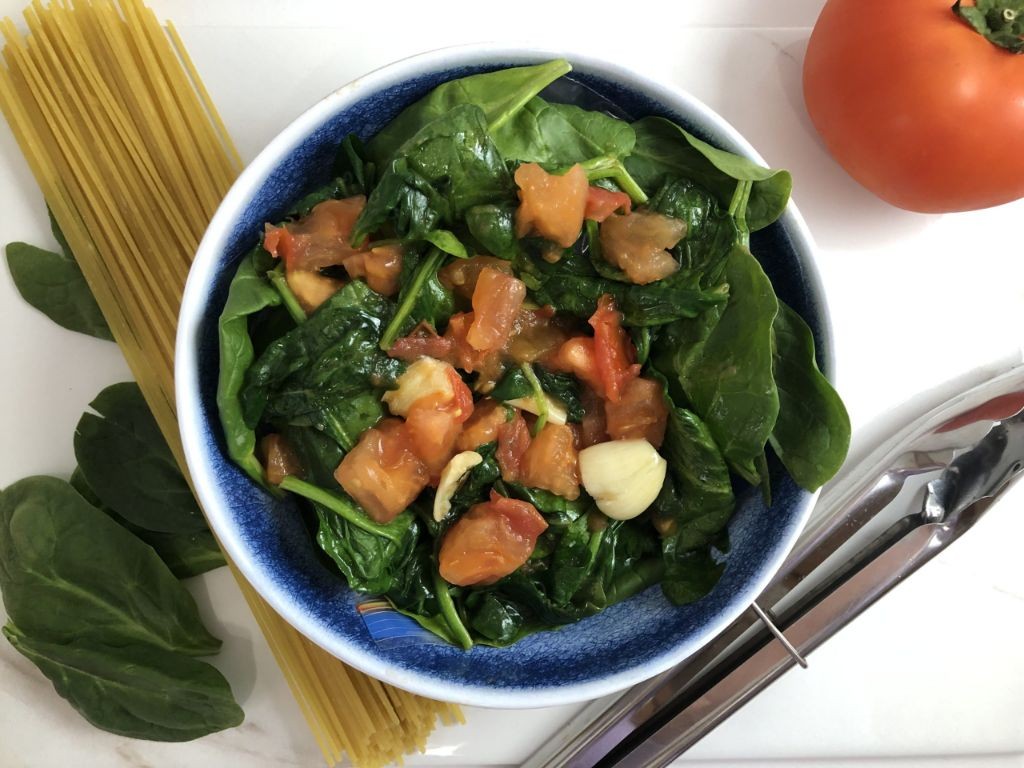 Longevity Spinach and Tomato Stir-Fry