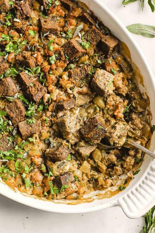 Low-Carb Sausage and Herb Stuffing