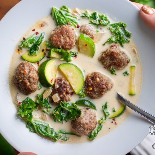 Low-Carb Wedding Soup with Zucchini Noodles