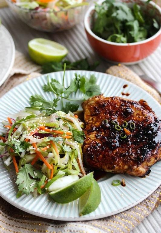 Mandarin Ginger Glazed Pork Chops