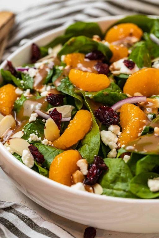 Mandarin Spinach Salad with Toasted Walnuts