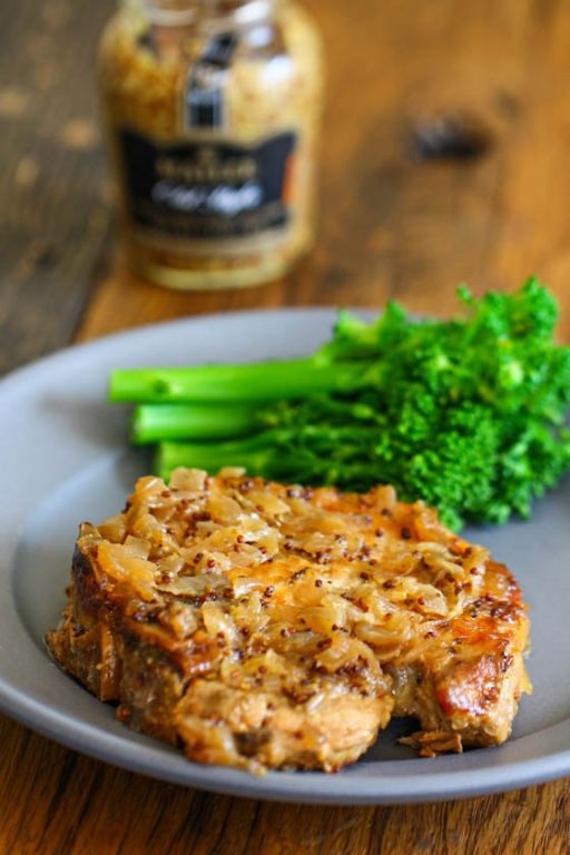 Maple Dijon Slow Cooker Pork Chops