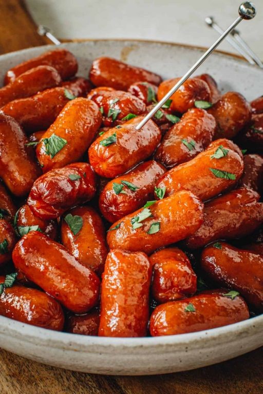 Maple Glazed Lil Smokies with Sweet Potatoes