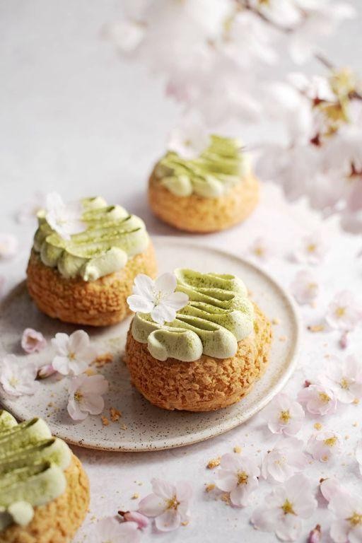 Matcha Green Tea Profiteroles