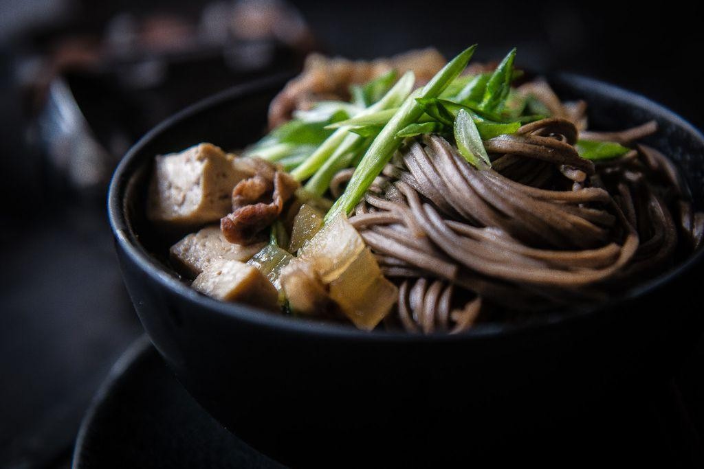 Matsutake Soba Noodles in Hot Broth