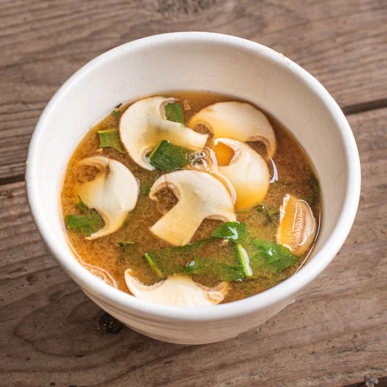 Matsutake and Seaweed Miso Soup