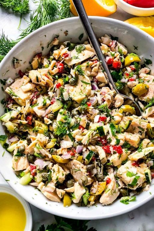 Mediterranean tuna and olive bowl