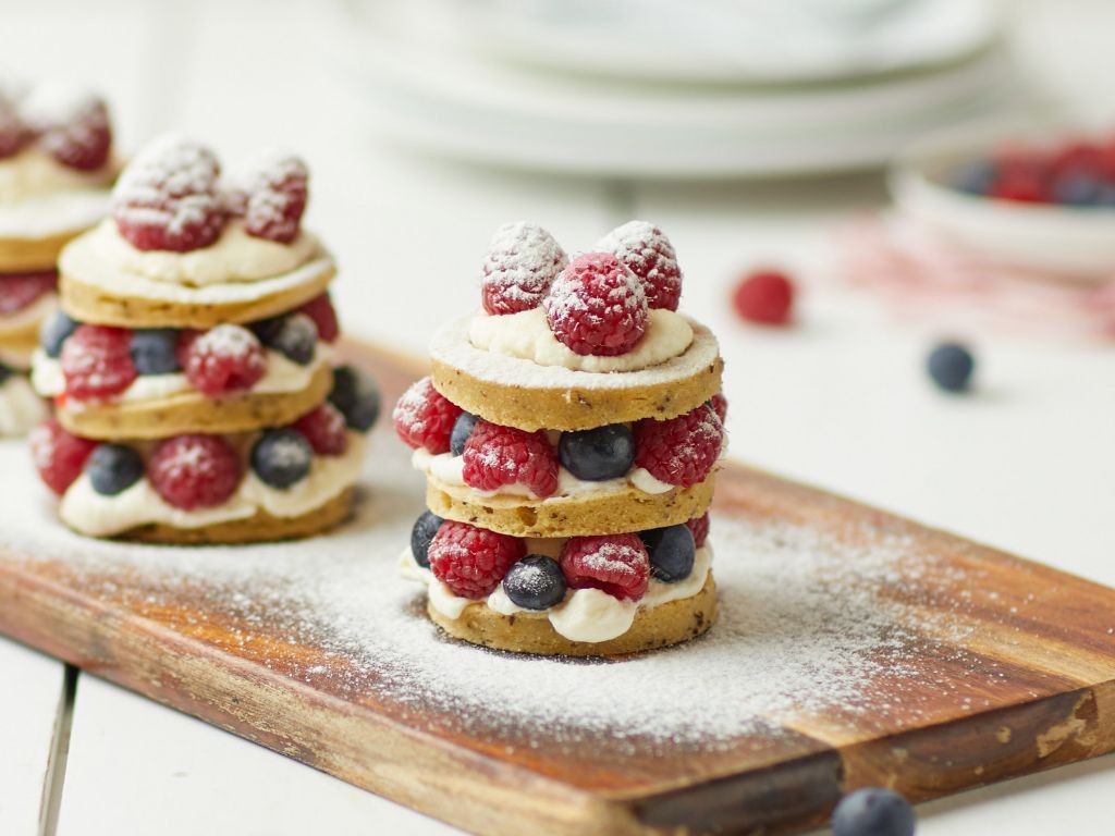 Mini Pancake Stacks with Berries