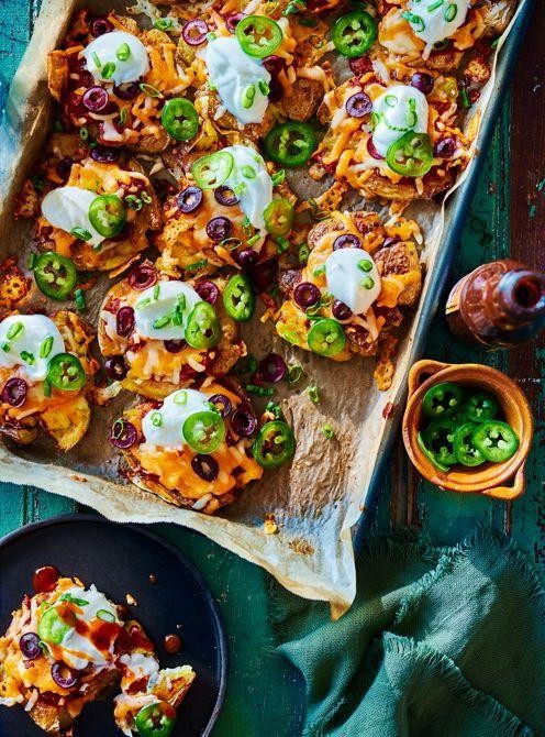 Mini Potato Nachos with Jalapeños