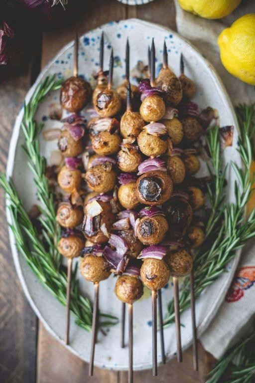 Mini Potato Skewers with Rosemary and Olive Oil