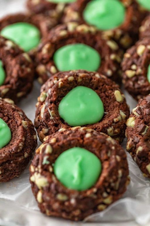 Mint Chocolate Chip Creme de Menthe Cookies