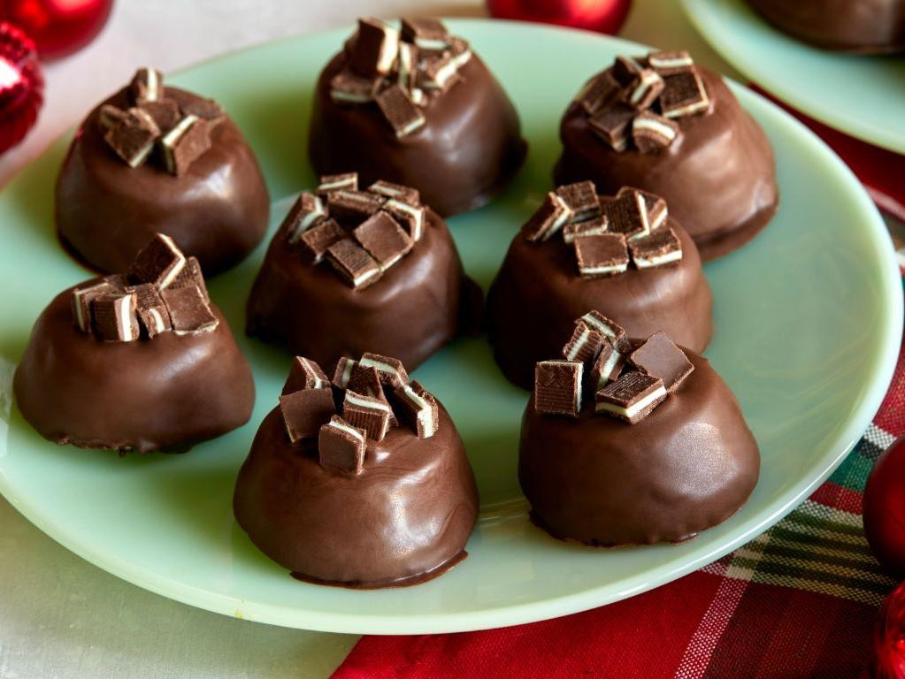 Mint chocolate mini brownie bites