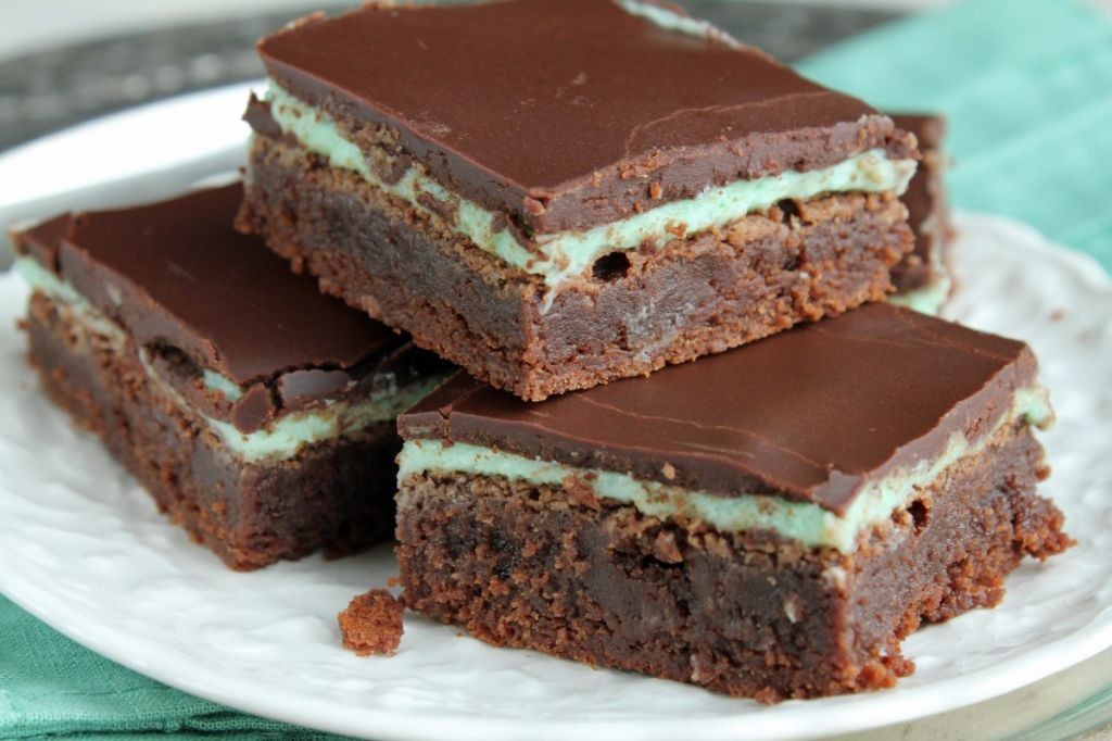 Minty Creme de Menthe Brownies