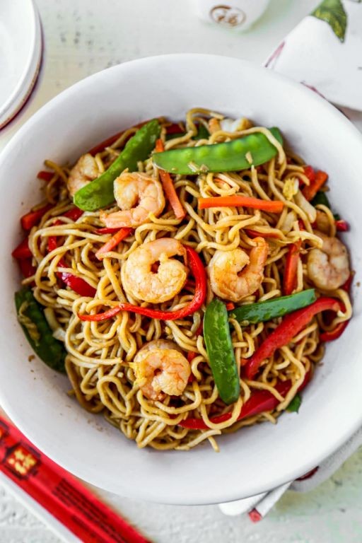 Miso Glazed Shrimp Lo Mein