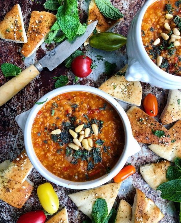 Moroccan-Inspired Red Lentil and Tomato Soup