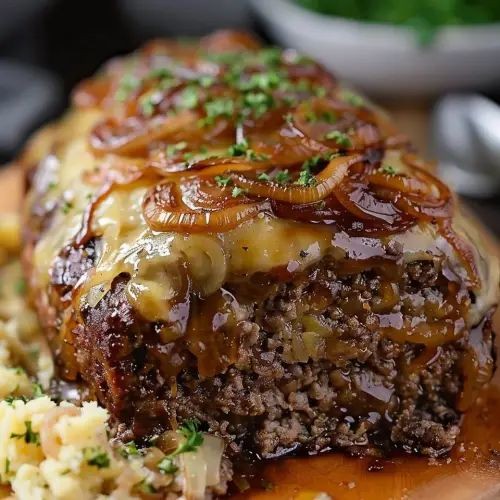 Mushroom and Onion Crockpot Meatloaf