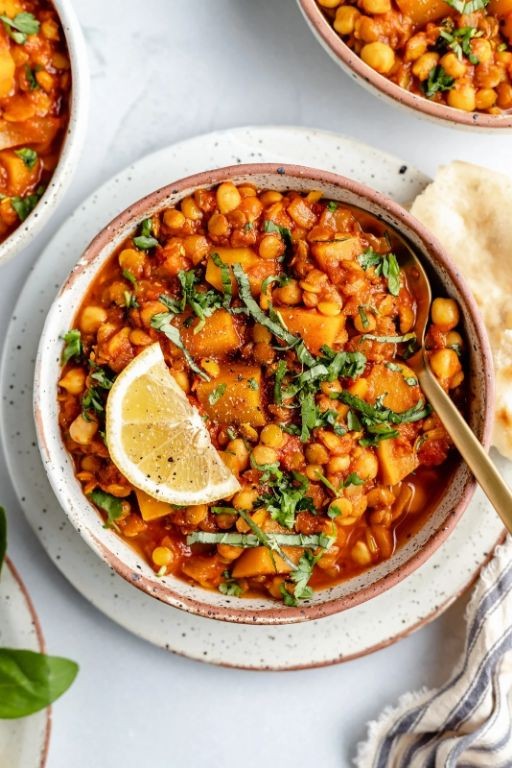 One Pot Vegan Butternut Squash and Lentil Stew