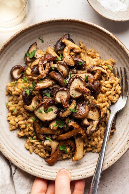One Pot Vegan Mushroom Risotto