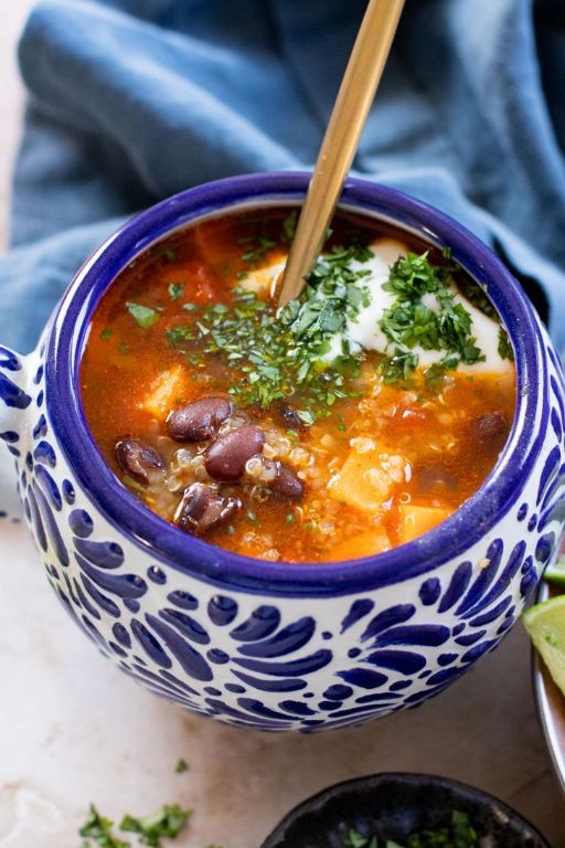 One Pot Vegan Sweet Potato and Black Bean Soup
