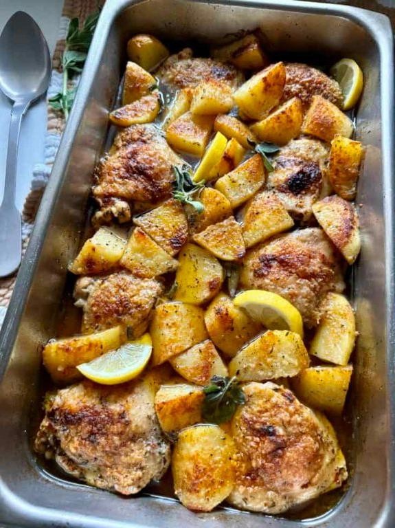 One-Pan Creamy Lemon Chicken and Potatoes