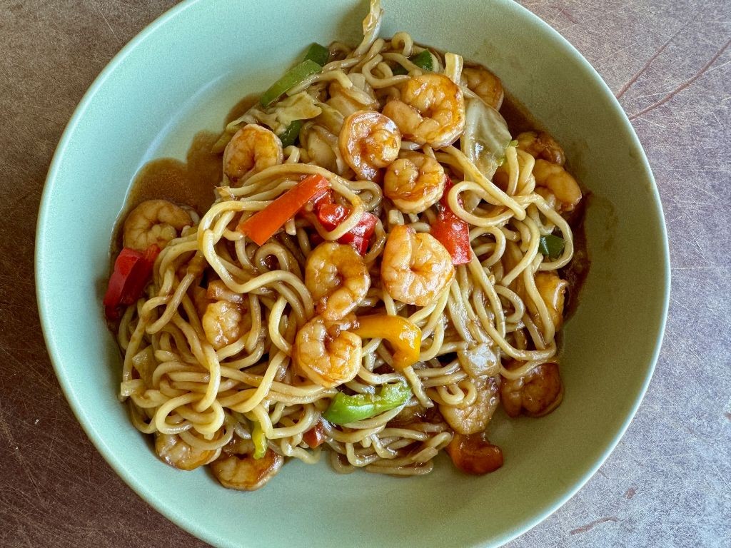 Orange Ginger Shrimp Lo Mein