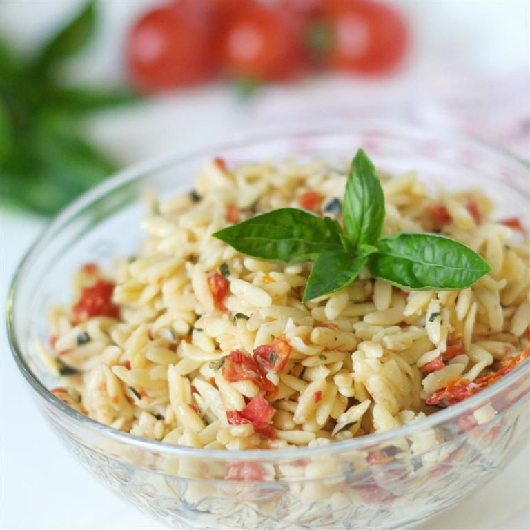 Orzo Salad with Sun-Dried Tomatoes and Basil