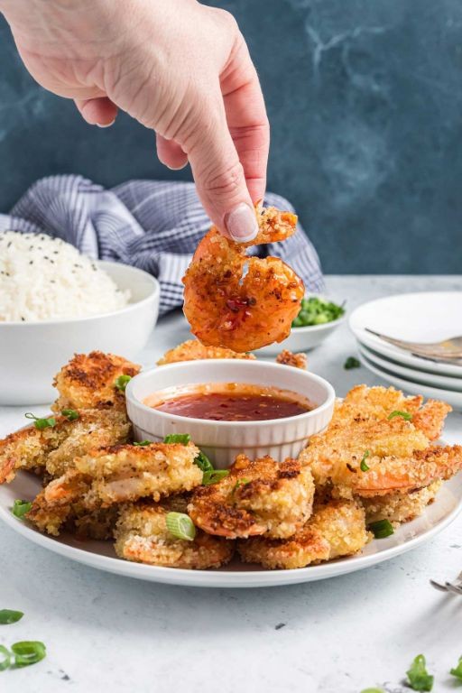 Panko-Crusted Batter Shrimp with Sweet Mustard Dip