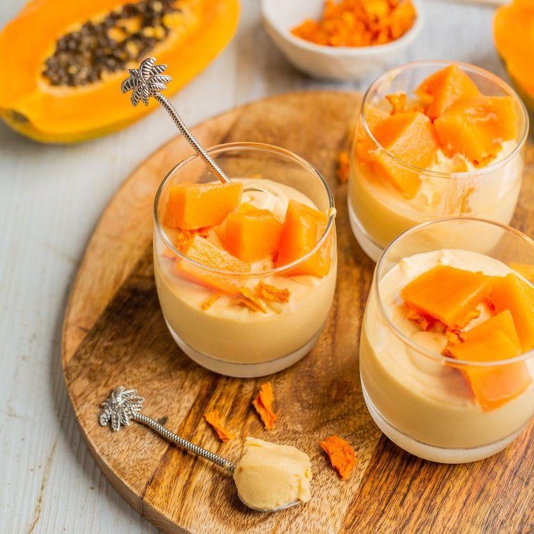 Papaya and Coconut Pudding