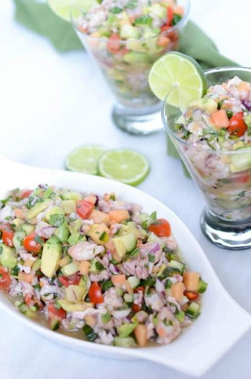 Papaya and Shrimp Ceviche