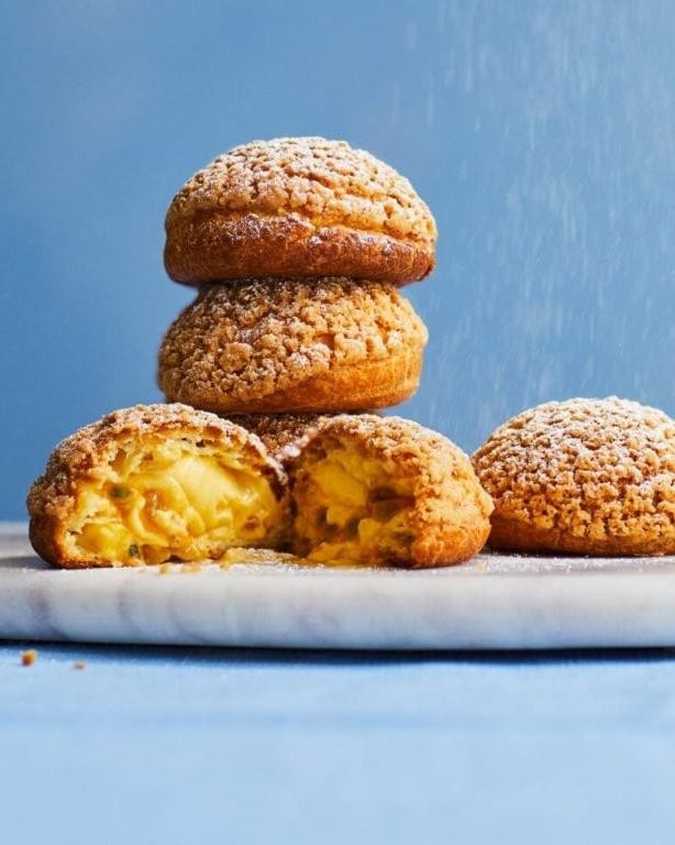 Passion Fruit and Mango Profiteroles