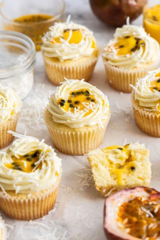 Passionfruit Coconut Cupcakes