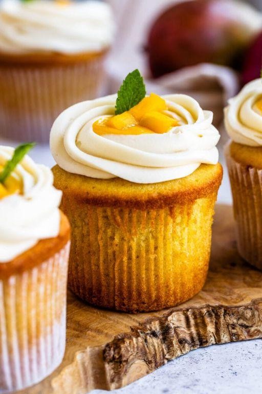 Peach Mango Summer Cupcakes