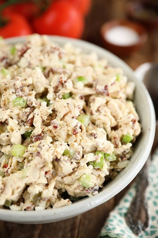Pecan Chicken Salad with Grapes and Honey Mustard