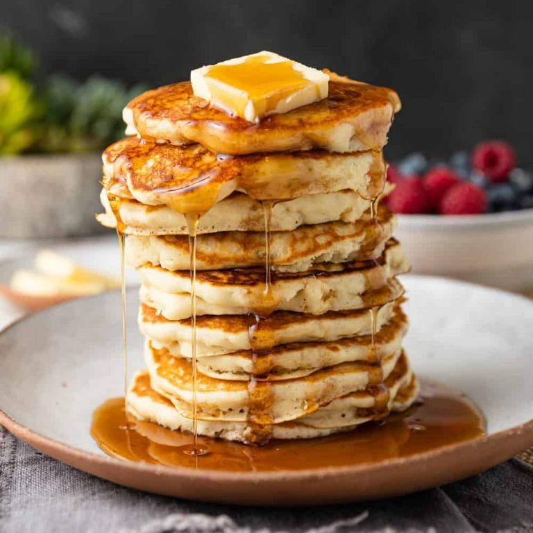 Perfect Griddle Pancakes with Maple Syrup