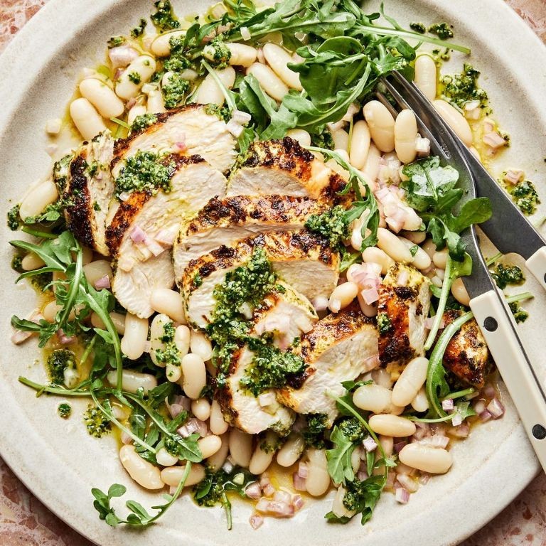 Pesto Chicken and White Bean Salad