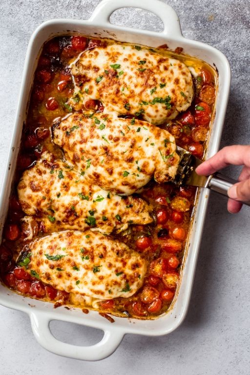 Pesto Roasted Chicken Breast with Tomatoes