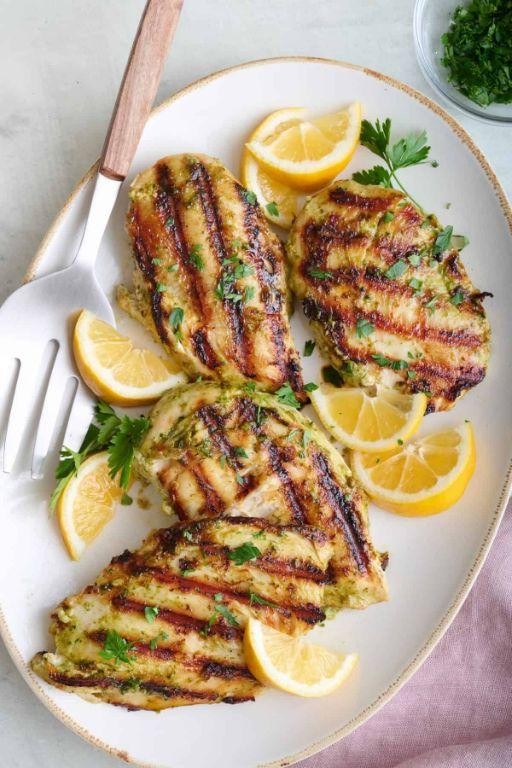 Pesto-Marinated Grilled Chicken Tenders