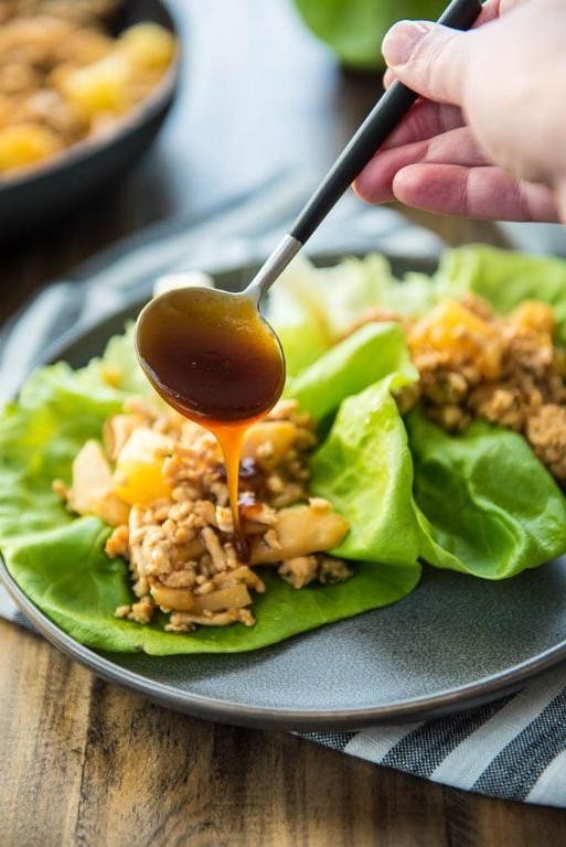 Pineapple Chicken Lettuce Wraps