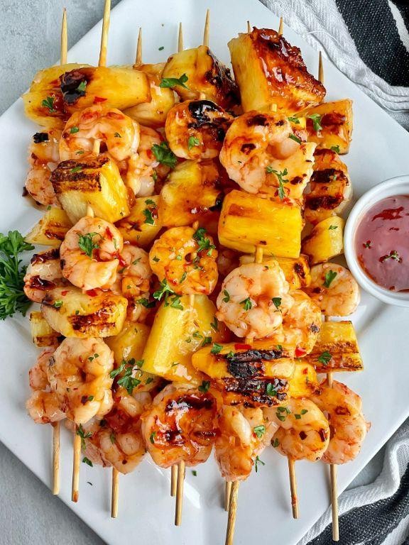 Pineapple Chicken and Shrimp Skewers