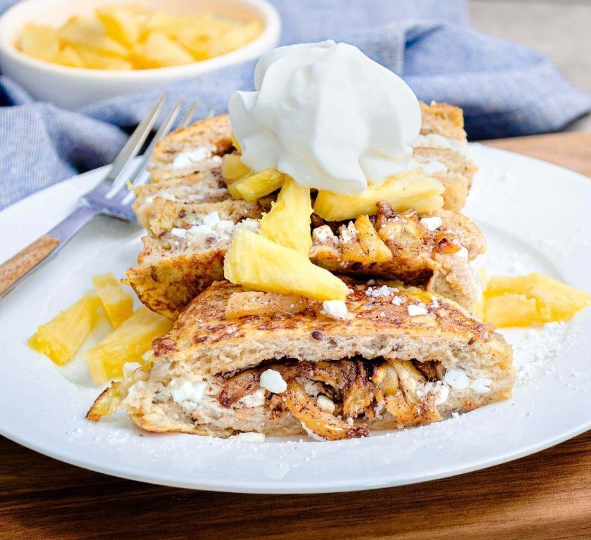 Pineapple Cream Stuffed French Toast