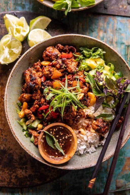 Pineapple Ginger Chicken Rice Bowl