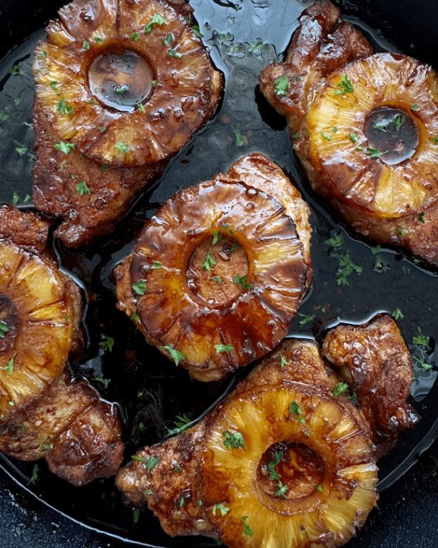Pineapple Teriyaki Slow Cooker Pork Chops