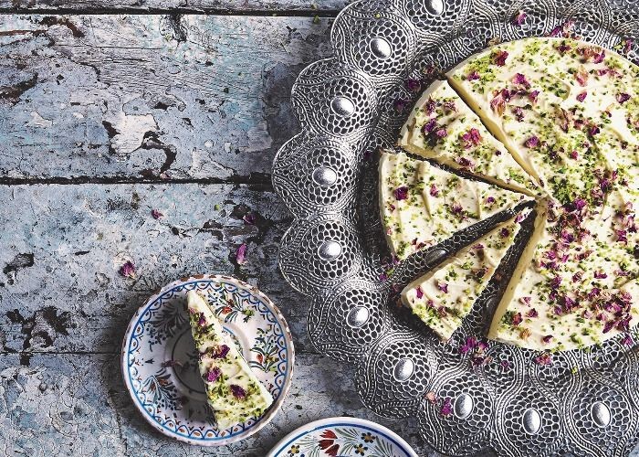 Pistachio Rosewater Cheesecake