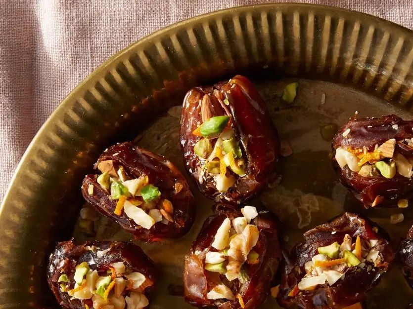 Pistachio and Orange Zest Stuffed Dates